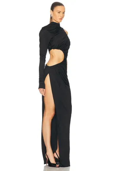 Atlein One Sleeve Ruched Cut Out Dress | Thumbnail 2 Atlein One Sleeve Ruched Cut Out Dress | Thumbnail 2