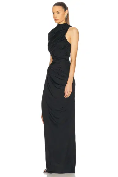 Atlein One Sleeve Ruched Cut Out Dress | Thumbnail 3 Atlein One Sleeve Ruched Cut Out Dress | Thumbnail 3