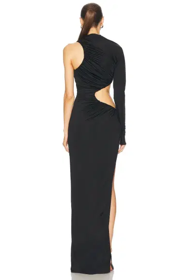 Atlein One Sleeve Ruched Cut Out Dress | Thumbnail 4 Atlein One Sleeve Ruched Cut Out Dress | Thumbnail 4