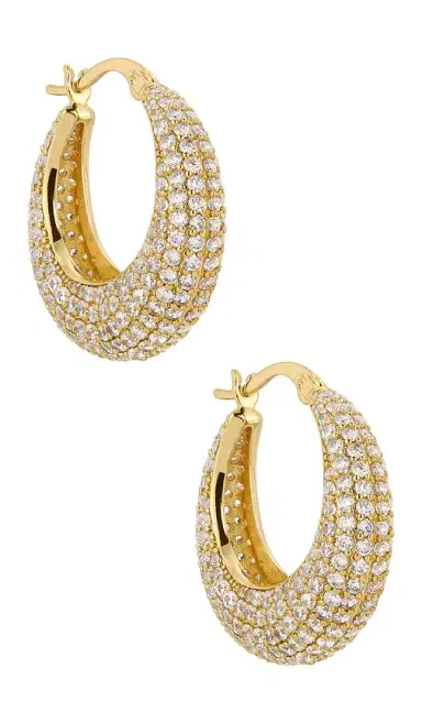 Lili Claspe Small Pave Becca Hoops | Thumbnail 1 Lili Claspe Small Pave Becca Hoops | Thumbnail 1