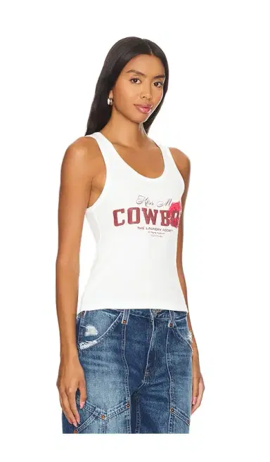 The Laundry Room Kiss Me Cowboy Rib Tank | Thumbnail 2 The Laundry Room Kiss Me Cowboy Rib Tank | Thumbnail 2