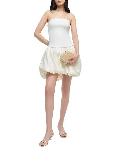SIMKHAI Women's Pollie Bubble Minidress - White | Thumbnail 2 SIMKHAI Women's Pollie Bubble Minidress - White | Thumbnail 2