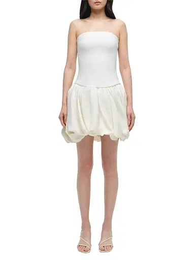 SIMKHAI Women's Pollie Bubble Minidress - White | Thumbnail 3 SIMKHAI Women's Pollie Bubble Minidress - White | Thumbnail 3