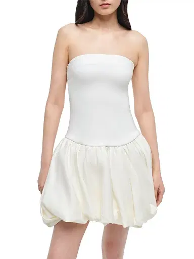 SIMKHAI Women's Pollie Bubble Minidress - White | Thumbnail 6 SIMKHAI Women's Pollie Bubble Minidress - White | Thumbnail 6