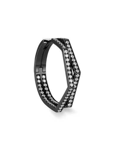 Repossi Women's Antifer 18K Black Gold & 0.62 TCW Diamond Single Hoop Earring - Black | Thumbnail 1 Repossi Women's Antifer 18K Black Gold & 0.62 TCW Diamond Single Hoop Earring - Black | Thumbnail 1