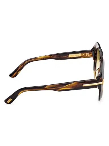 Tom Ford Women's ICON 53MM Round Sunglasses - Brown Olive | Thumbnail 7 Tom Ford Women's ICON 53MM Round Sunglasses - Brown Olive | Thumbnail 7