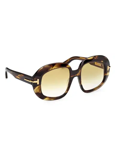 Tom Ford Women's ICON 53MM Round Sunglasses - Brown Olive | Thumbnail 8 Tom Ford Women's ICON 53MM Round Sunglasses - Brown Olive | Thumbnail 8