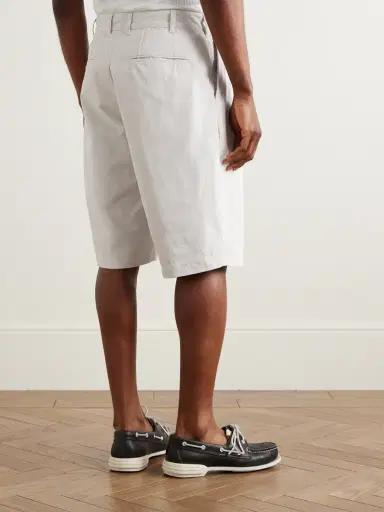 Beams Plus Wide-Leg Pleated Cotton-Twill Shorts - Men | Thumbnail 4 Beams Plus Wide-Leg Pleated Cotton-Twill Shorts - Men | Thumbnail 4