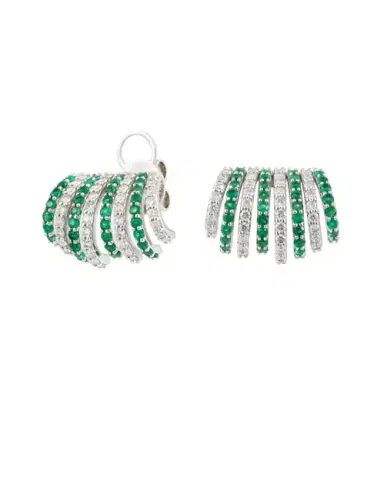 Wish Fine Jewelry 1.18ct Diamond Emerald 18K Gold Earrings | Thumbnail 1 Wish Fine Jewelry 1.18ct Diamond Emerald 18K Gold Earrings | Thumbnail 1