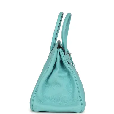 HERMÈS Pre-owned Hermes Birkin 35 Bleu Atoll Togo Palladium Hardware | Thumbnail 3 HERMÈS Pre-owned Hermes Birkin 35 Bleu Atoll Togo Palladium Hardware | Thumbnail 3