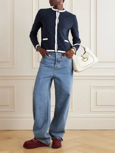 Gucci Striped Jacquard-knit Cotton Cardigan | Thumbnail 2 Gucci Striped Jacquard-knit Cotton Cardigan | Thumbnail 2