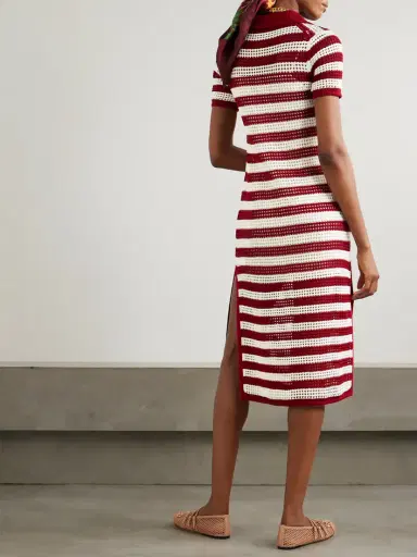 Gucci Striped Crocheted Cotton Midi Dress | Thumbnail 3 Gucci Striped Crocheted Cotton Midi Dress | Thumbnail 3