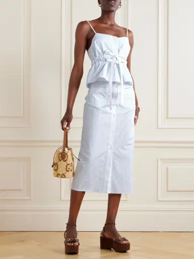 Gucci Tie-front Striped Cotton Oxford Camisole | Thumbnail 2 Gucci Tie-front Striped Cotton Oxford Camisole | Thumbnail 2