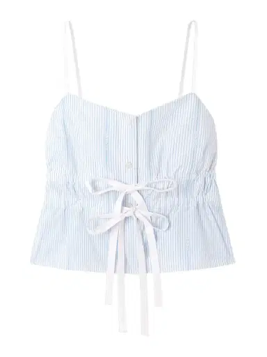 Gucci Tie-front Striped Cotton Oxford Camisole | Thumbnail 1 Gucci Tie-front Striped Cotton Oxford Camisole | Thumbnail 1