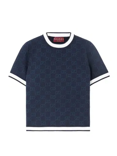 Gucci Cropped Jacquard-knit Cotton Sweater | Thumbnail 1 Gucci Cropped Jacquard-knit Cotton Sweater | Thumbnail 1