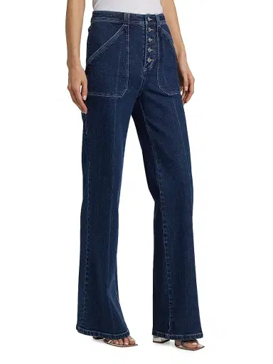 Cinq à Sept Women's Tailors Crease High-Rise Wide-Leg Pants - Oceane | Thumbnail 4 Cinq à Sept Women's Tailors Crease High-Rise Wide-Leg Pants - Oceane | Thumbnail 4