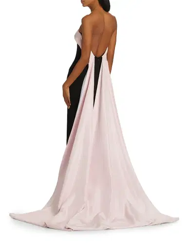 Sergio Hudson Women's Stretch-Crepe Strapless Train Gown - Black | Thumbnail 5 Sergio Hudson Women's Stretch-Crepe Strapless Train Gown - Black | Thumbnail 5