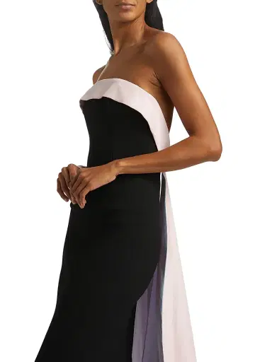 Sergio Hudson Women's Stretch-Crepe Strapless Train Gown - Black | Thumbnail 6 Sergio Hudson Women's Stretch-Crepe Strapless Train Gown - Black | Thumbnail 6