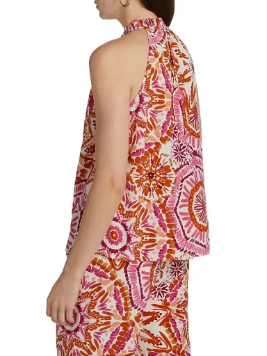 FIGUE Women's Betty Printed Tieneck Sleeveless Top - Sunburst Medallion Pink - Size Small | Thumbnail 5 FIGUE Women's Betty Printed Tieneck Sleeveless Top - Sunburst Medallion Pink - Size Small | Thumbnail 5