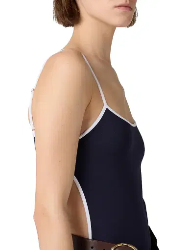 Miu Miu Women's Technical Knit Swimsuit - Blue - Size 0 | Thumbnail 4 Miu Miu Women's Technical Knit Swimsuit - Blue - Size 0 | Thumbnail 4