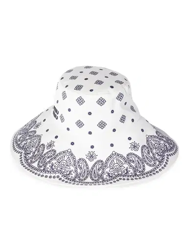 Miu Miu Women's Printed Cotton Hat - Blue | Thumbnail 1 Miu Miu Women's Printed Cotton Hat - Blue | Thumbnail 1