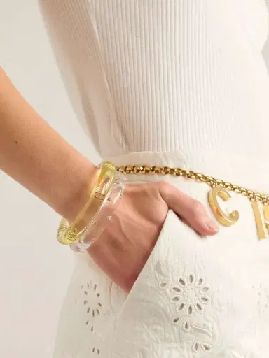 Chloé Set Of Two Resin, Crystal And Gold-tone Bangles | Thumbnail 2 Chloé Set Of Two Resin, Crystal And Gold-tone Bangles | Thumbnail 2