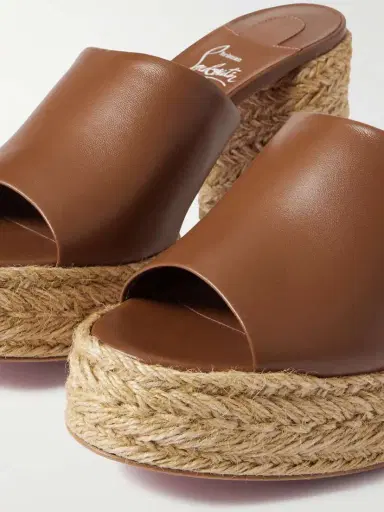 Christian Louboutin Calakala 85 Leather Espadrille Platform Mules | Thumbnail 4 Christian Louboutin Calakala 85 Leather Espadrille Platform Mules | Thumbnail 4