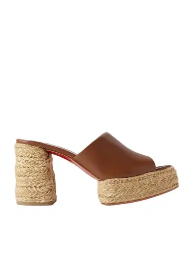 Christian Louboutin Calakala 85 Leather Espadrille Platform Mules | Thumbnail 1 Christian Louboutin Calakala 85 Leather Espadrille Platform Mules | Thumbnail 1
