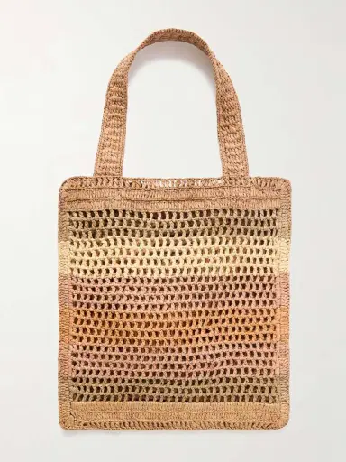 Chloé Summer Banana Embellished Striped Raffia Tote | Thumbnail 3 Chloé Summer Banana Embellished Striped Raffia Tote | Thumbnail 3