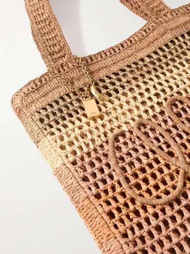 Chloé Summer Banana Embellished Striped Raffia Tote | Thumbnail 4 Chloé Summer Banana Embellished Striped Raffia Tote | Thumbnail 4