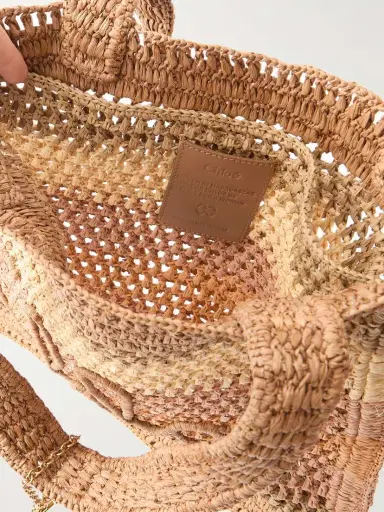 Chloé Summer Banana Embellished Striped Raffia Tote | Thumbnail 5 Chloé Summer Banana Embellished Striped Raffia Tote | Thumbnail 5