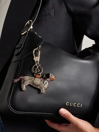 Gucci Embellished Leather Keychain | Thumbnail 2 Gucci Embellished Leather Keychain | Thumbnail 2
