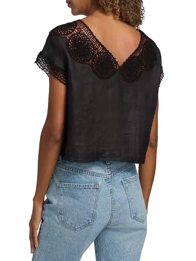 Nili Lotan Women's Caila Embroidered Scoopneck Top - Black | Thumbnail 5 Nili Lotan Women's Caila Embroidered Scoopneck Top - Black | Thumbnail 5