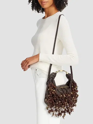 Zimmermann Women's Foam Beaded Leather Top Handle Bag - Coffee | Thumbnail 2 Zimmermann Women's Foam Beaded Leather Top Handle Bag - Coffee | Thumbnail 2