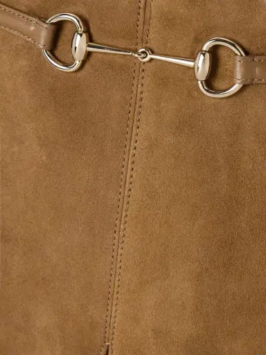 Gucci Horsebit-detailed Leather-trimmed Pleated Suede Midi Skirt | Thumbnail 4 Gucci Horsebit-detailed Leather-trimmed Pleated Suede Midi Skirt | Thumbnail 4