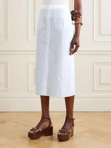 Gucci Lido Striped Cotton-poplin Midi Skirt | Thumbnail 3 Gucci Lido Striped Cotton-poplin Midi Skirt | Thumbnail 3