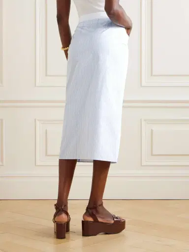 Gucci Lido Striped Cotton-poplin Midi Skirt | Thumbnail 4 Gucci Lido Striped Cotton-poplin Midi Skirt | Thumbnail 4