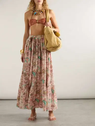 Chloé Belted Floral-print Silk Crepe De Chine Maxi Skirt | Thumbnail 2 Chloé Belted Floral-print Silk Crepe De Chine Maxi Skirt | Thumbnail 2