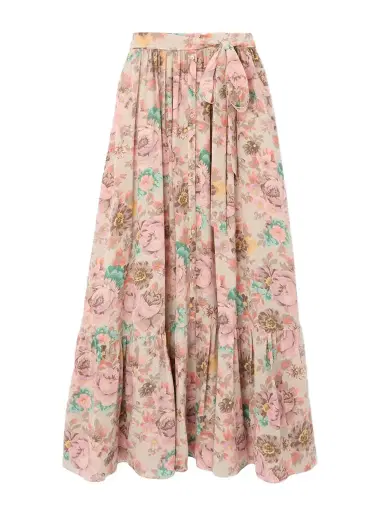 Chloé Belted Floral-print Silk Crepe De Chine Maxi Skirt | Thumbnail 1 Chloé Belted Floral-print Silk Crepe De Chine Maxi Skirt | Thumbnail 1