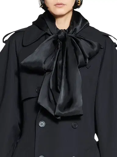 Balenciaga Women's Hourglass Trench Coat - Black | Thumbnail 6 Balenciaga Women's Hourglass Trench Coat - Black | Thumbnail 6