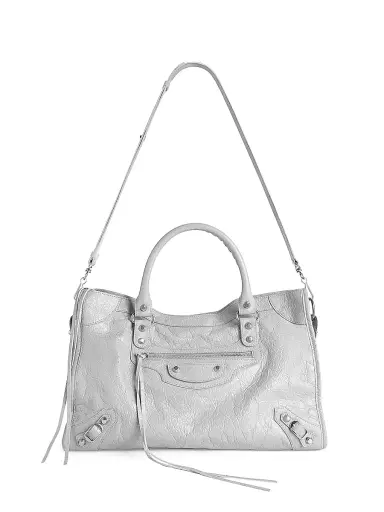 Balenciaga Women's Le City Tote Bag - Light Grey | Thumbnail 4 Balenciaga Women's Le City Tote Bag - Light Grey | Thumbnail 4