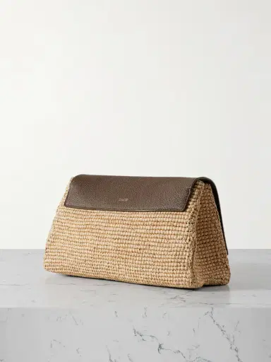 Khaite Audrey Raffia And Textured-leather Shoulder Bag | Thumbnail 3 Khaite Audrey Raffia And Textured-leather Shoulder Bag | Thumbnail 3