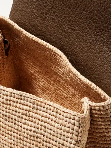 Khaite Audrey Raffia And Textured-leather Shoulder Bag | Thumbnail 5 Khaite Audrey Raffia And Textured-leather Shoulder Bag | Thumbnail 5