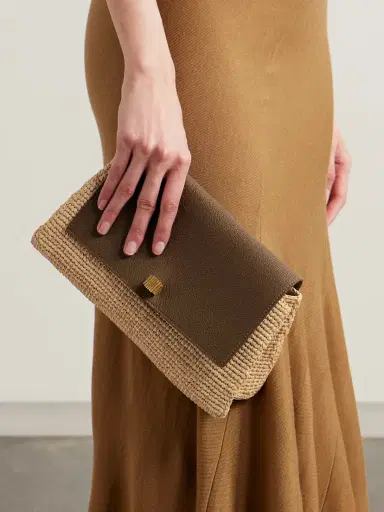 Khaite Audrey Raffia And Textured-leather Shoulder Bag | Thumbnail 6 Khaite Audrey Raffia And Textured-leather Shoulder Bag | Thumbnail 6