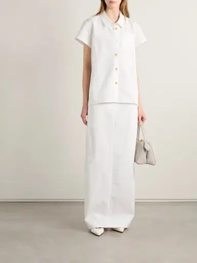 Khaite Lucian Pleated Cotton-poplin Maxi Skirt | Thumbnail 2 Khaite Lucian Pleated Cotton-poplin Maxi Skirt | Thumbnail 2