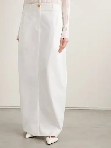 Khaite Lucian Pleated Cotton-poplin Maxi Skirt | Thumbnail 3 Khaite Lucian Pleated Cotton-poplin Maxi Skirt | Thumbnail 3