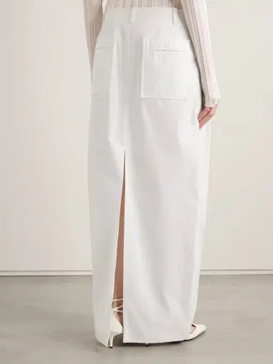 Khaite Lucian Pleated Cotton-poplin Maxi Skirt | Thumbnail 4 Khaite Lucian Pleated Cotton-poplin Maxi Skirt | Thumbnail 4