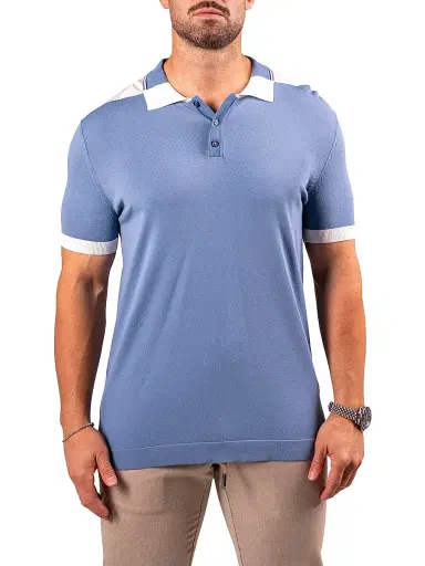 Maceoo Men's Polo Tip Shirt - Blue - Size XL | Thumbnail 5 Maceoo Men's Polo Tip Shirt - Blue - Size XL | Thumbnail 5