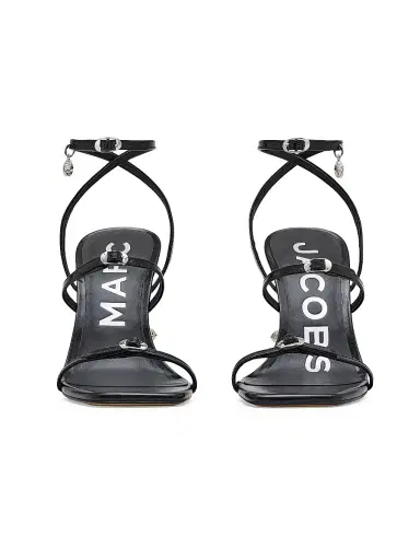 Marc Jacobs Women's The Daisy Heel 100MM Metallic Leather Sandals - Black | Thumbnail 5 Marc Jacobs Women's The Daisy Heel 100MM Metallic Leather Sandals - Black | Thumbnail 5
