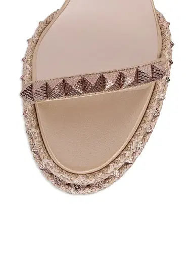 Christian Louboutin Women's Superaclou 85MM Leather Sandals - Leche | Thumbnail 4 Christian Louboutin Women's Superaclou 85MM Leather Sandals - Leche | Thumbnail 4
